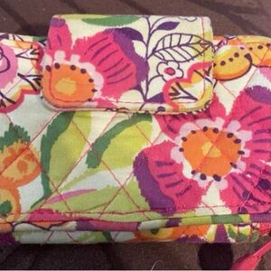 Vera Bradley Pink and Orange Floral Wallet Clementine